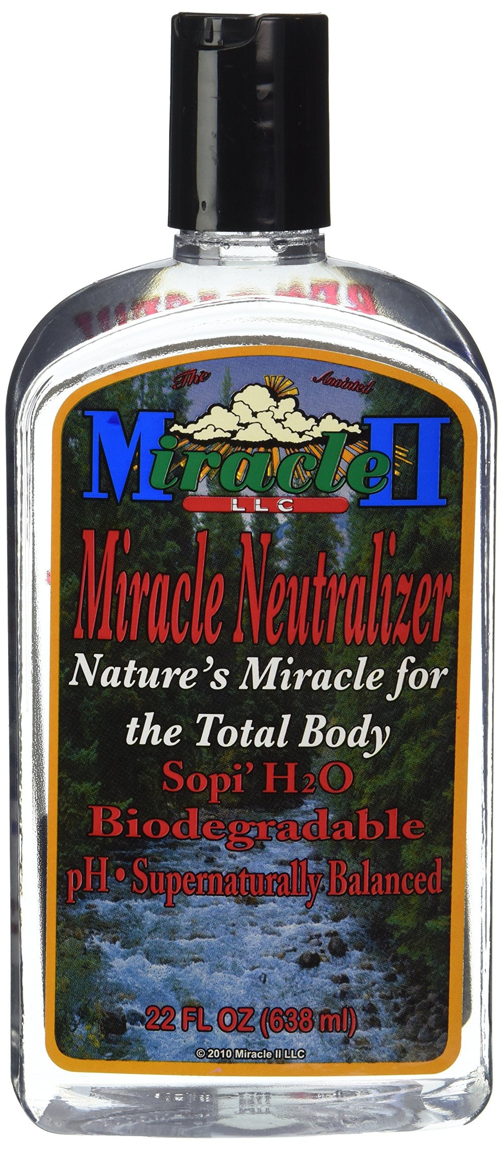 Miracle II Neutralizer bottle pour for convenient use and potential pH balance support.