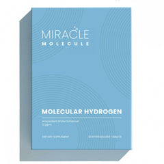 Miracle Molecule hydrogen tablets in a bottle close-up supporting daily energy.