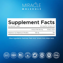 Miracle Molecule hydrogen tablets pour into a glass for quick hydration.