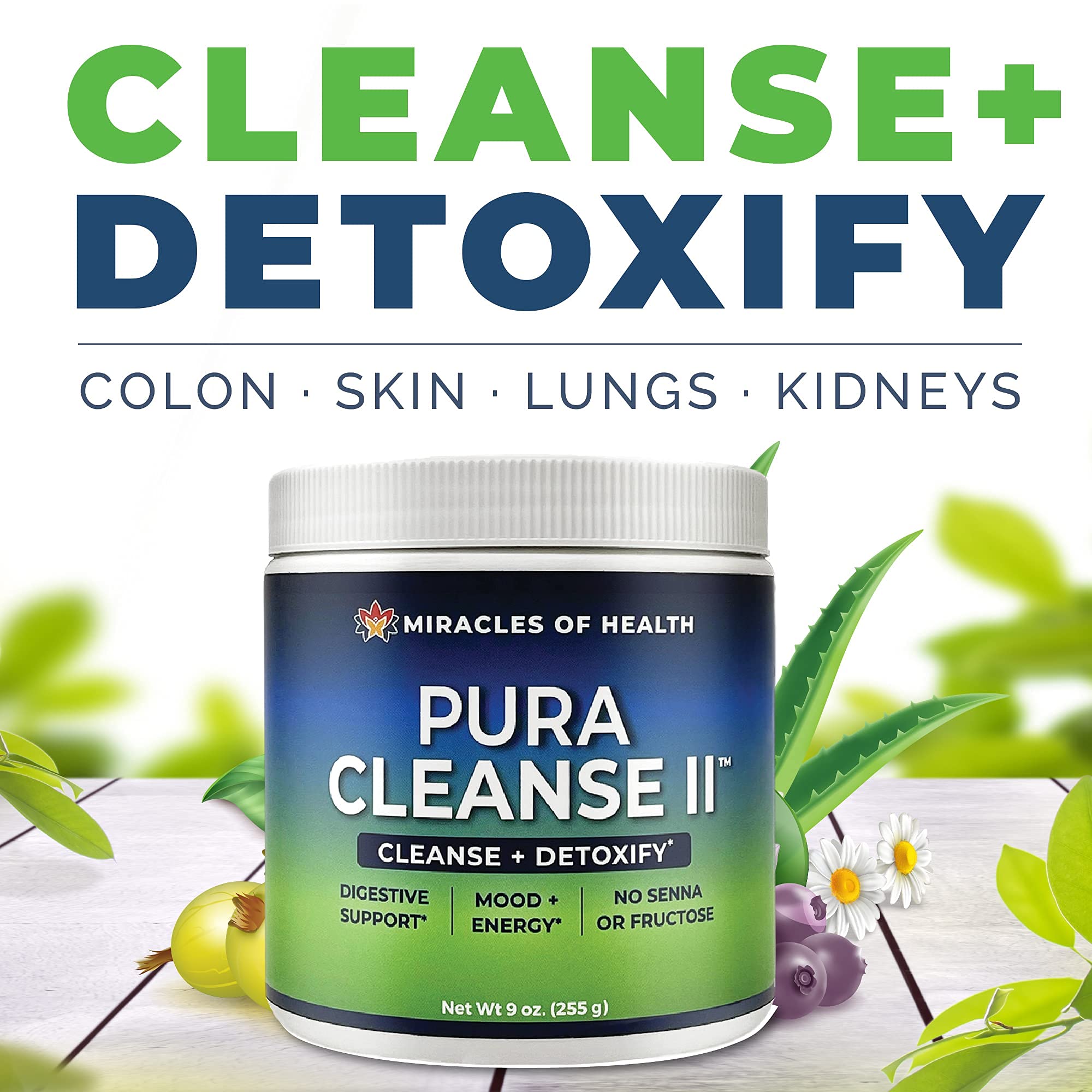 Pura Cleanse II being poured highlights a sugar-free, fiber-rich ritual.