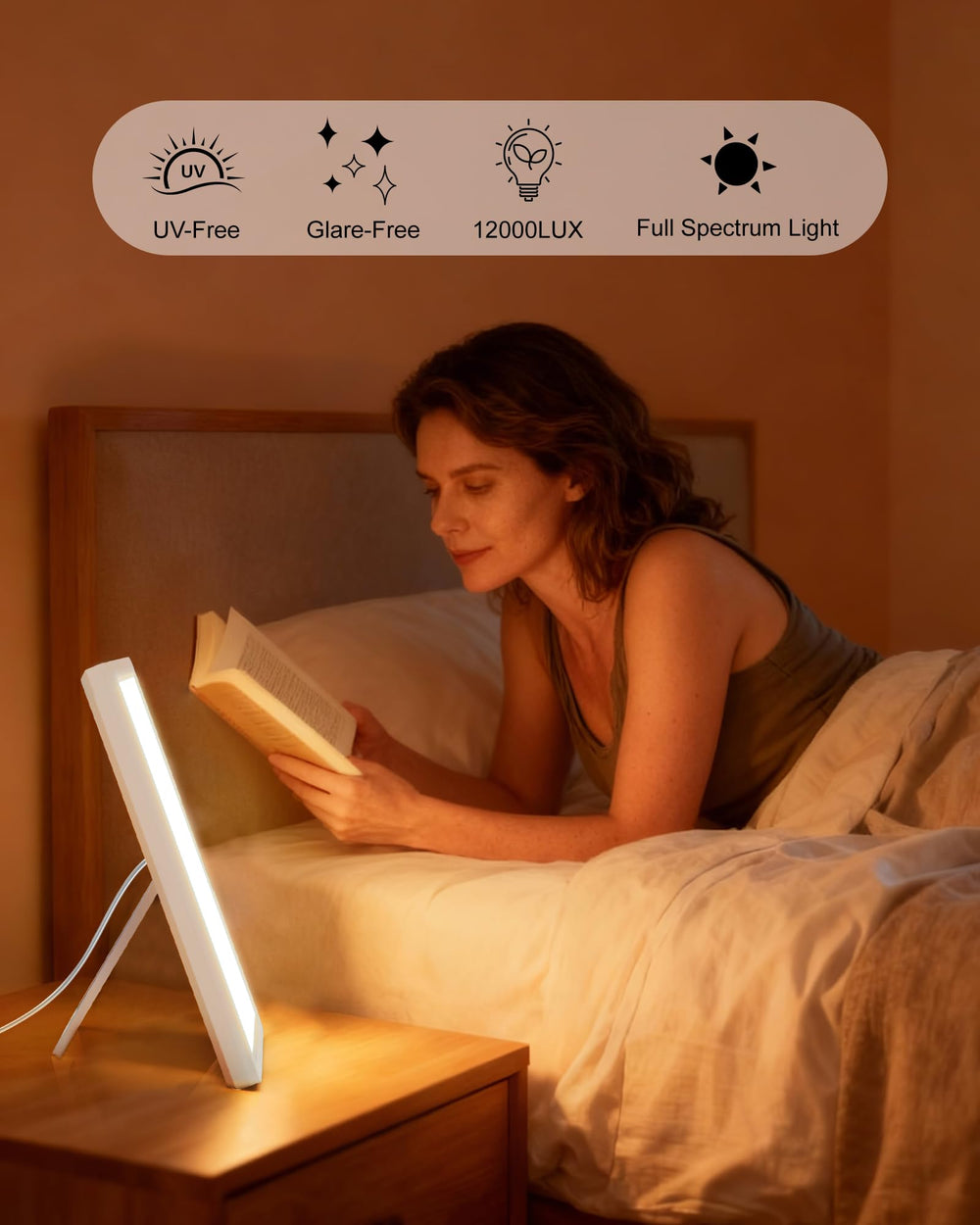 MirthSip lamp with 5 brightness levels and 5 color temperatures for eye comfort