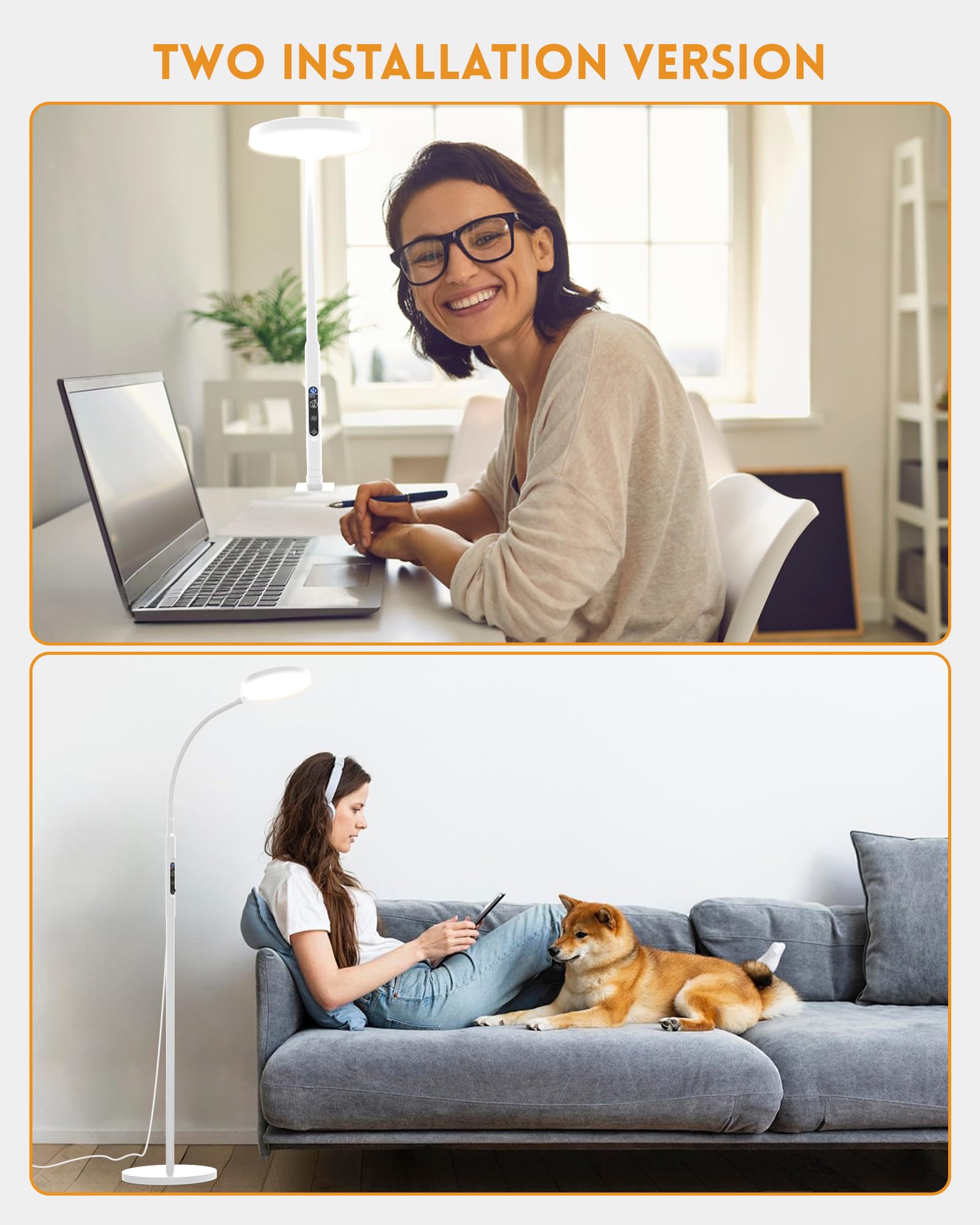 MirthSip Sunlight Lamp shows five color temperatures for tasks and mood.