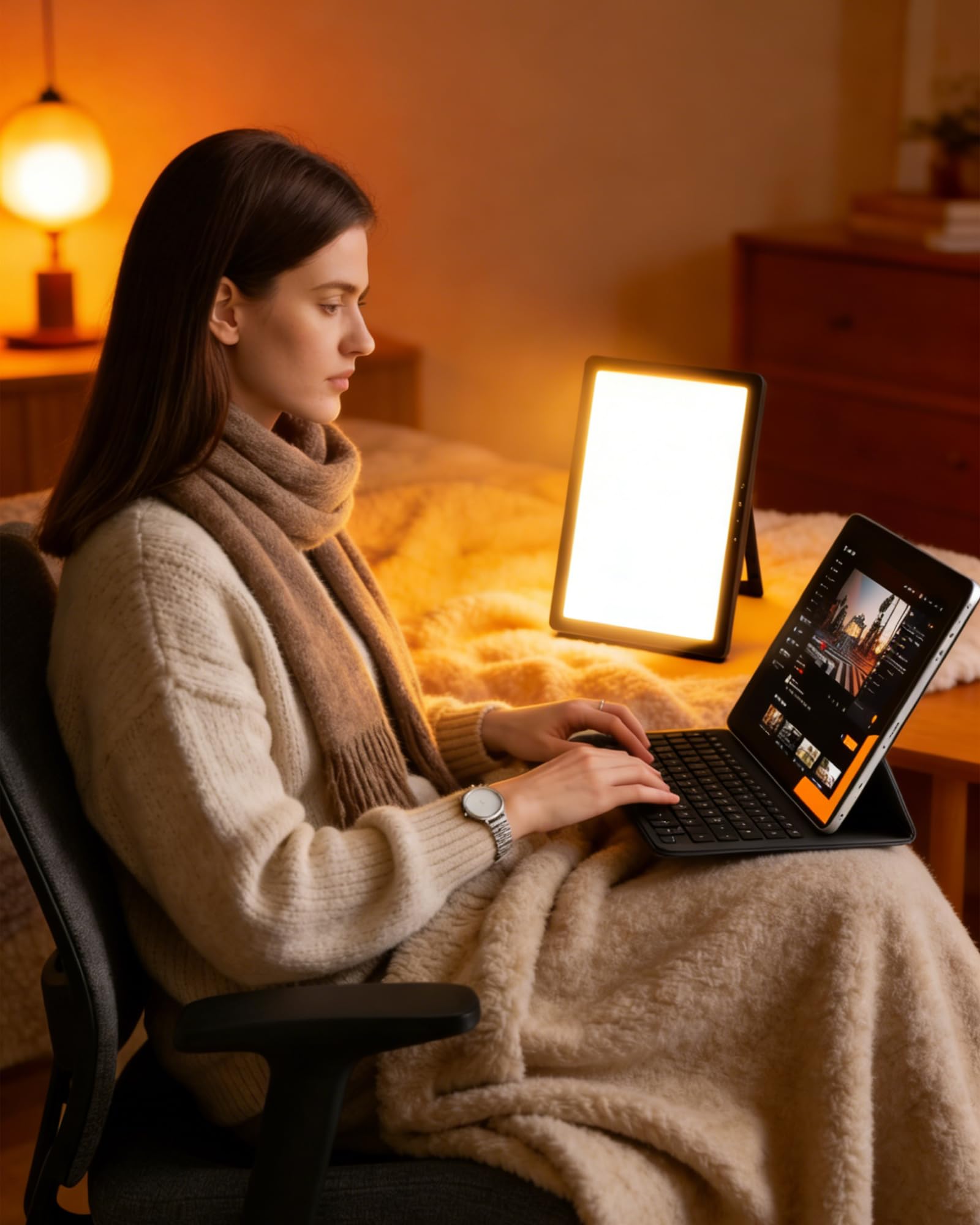 MirthSip Sunlight Lamp angle-adjustment allows optimal reading or project positioning