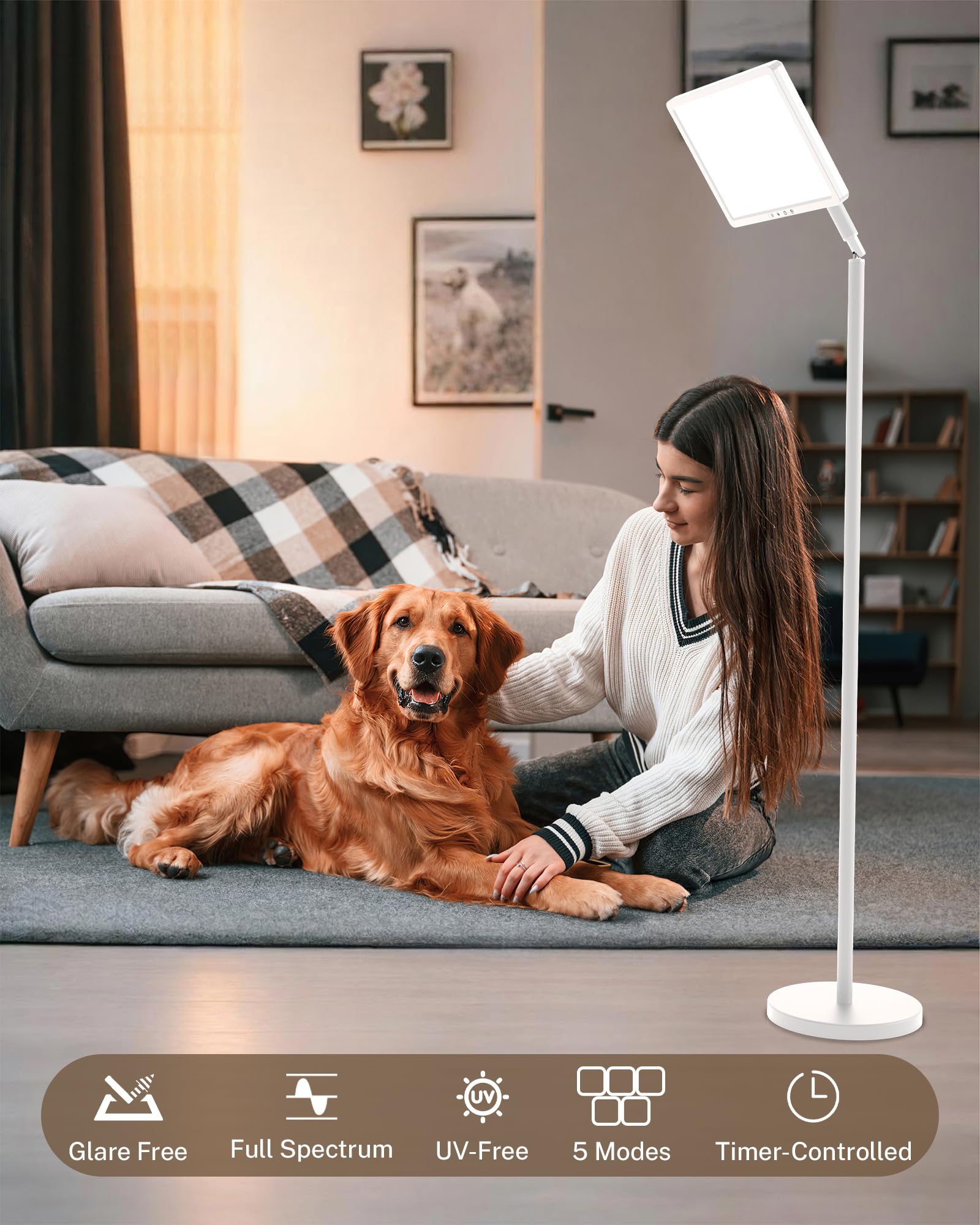 MirthSip Sunlight Lamp 360-degree rotation for adaptable room placement