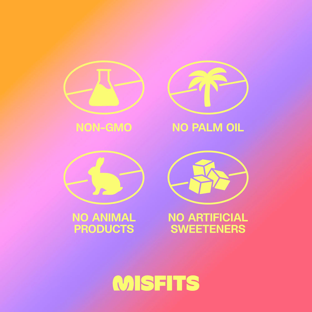 Misfits bar low carb low sugar profile for mindful snacking.