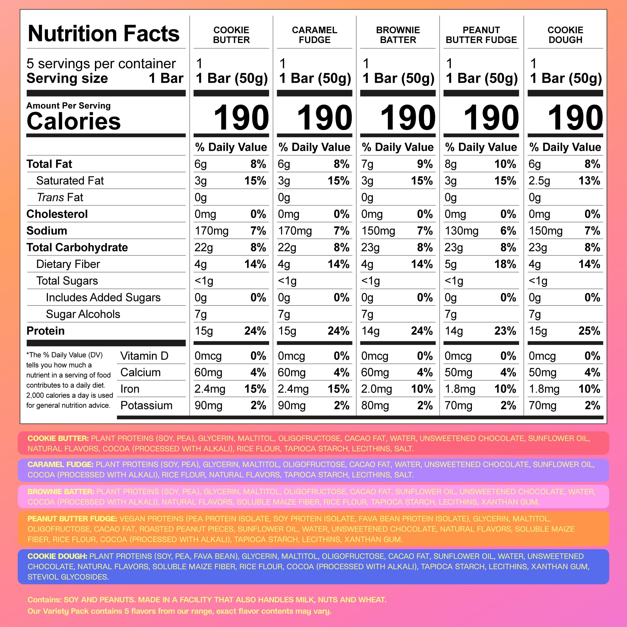 Misfits Protein Bar cross-section shows chocolate coating and plant-based interior