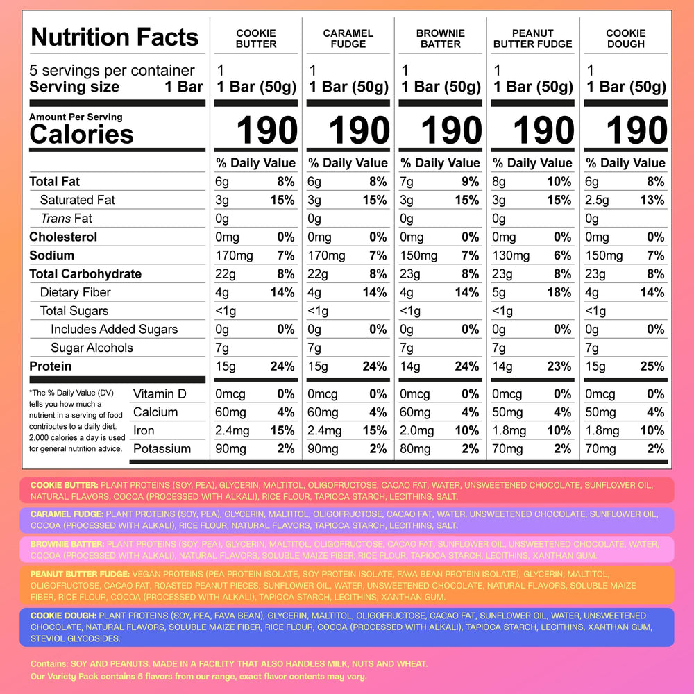Misfits Protein Bar cross-section shows chocolate coating and plant-based interior