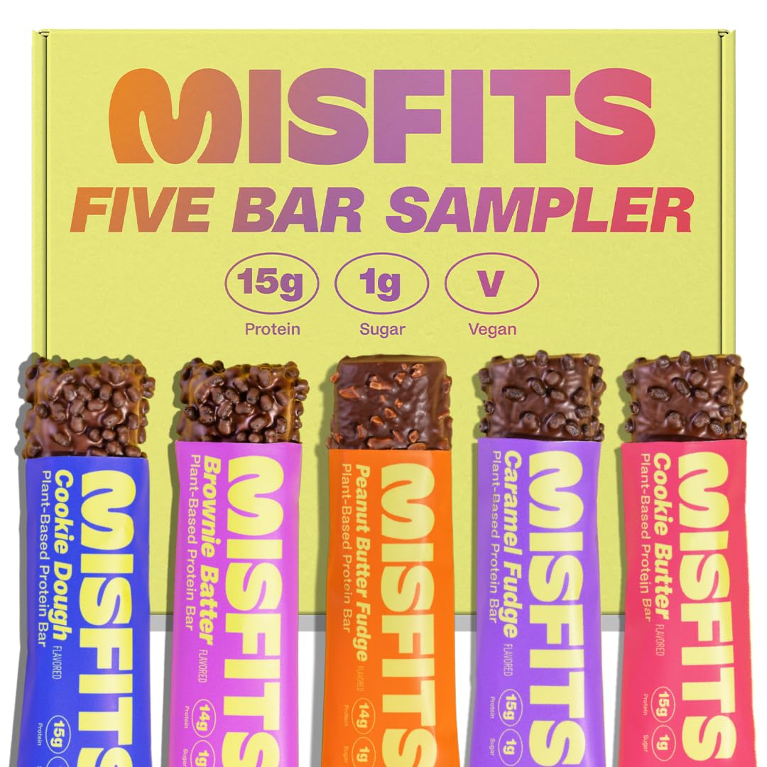Misfits Protein Bar Variety Pack wrapper — convenient on-the-go snack option