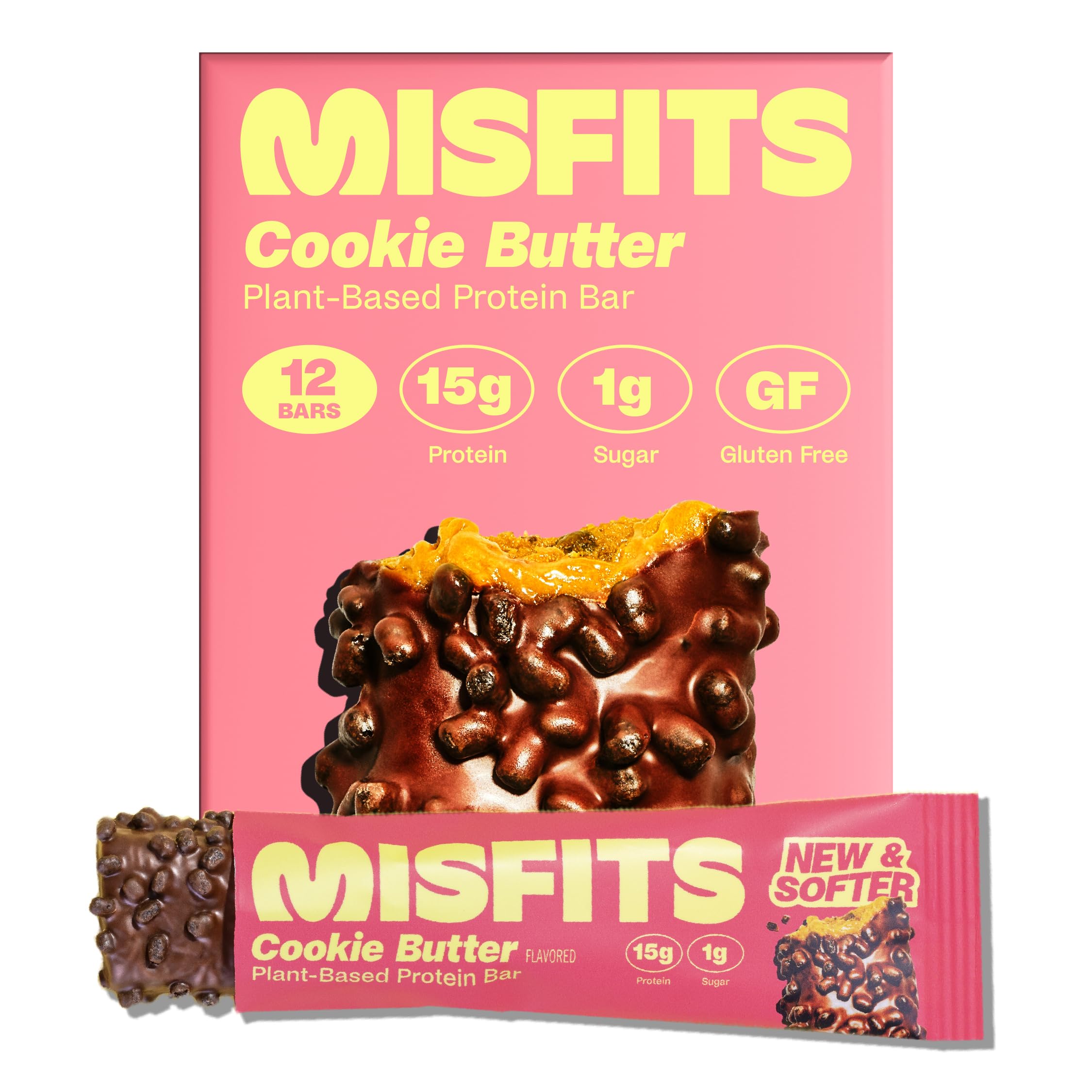 Misfits Speculoos vegan protein bar pack is a high-protein snack option.