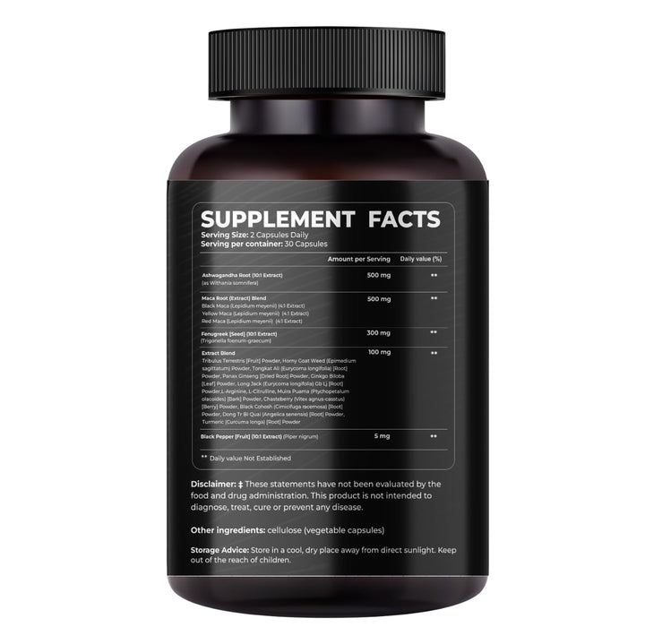 Mishas bottle with dosage guide for daily use.