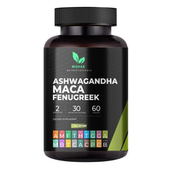 Mishas Nutraceuticals Ashwagandha bottle for stress support and mood balance.