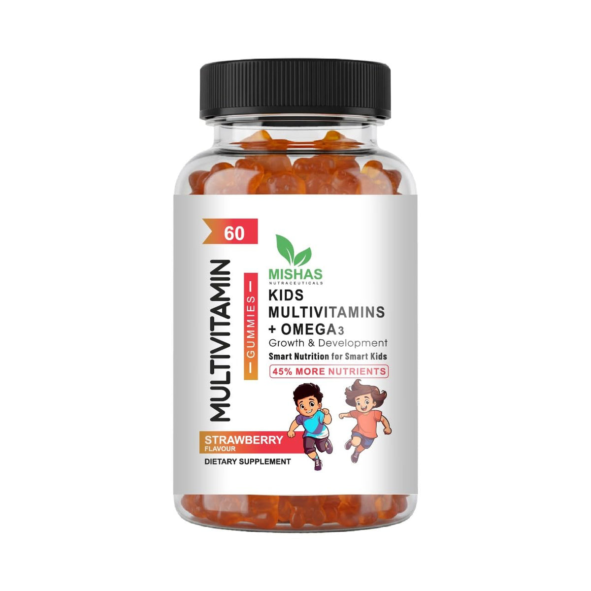 Mishas Nutraceuticals Kids Gummies bottle ready for daily nutrient support.