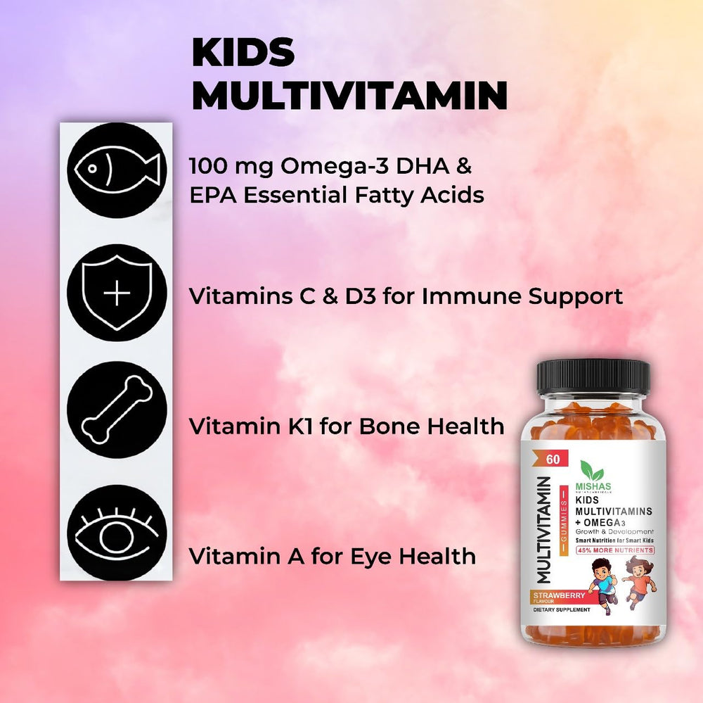 Lemon-flavored Mishas gummy for easy, tasty daily vitamin intake.