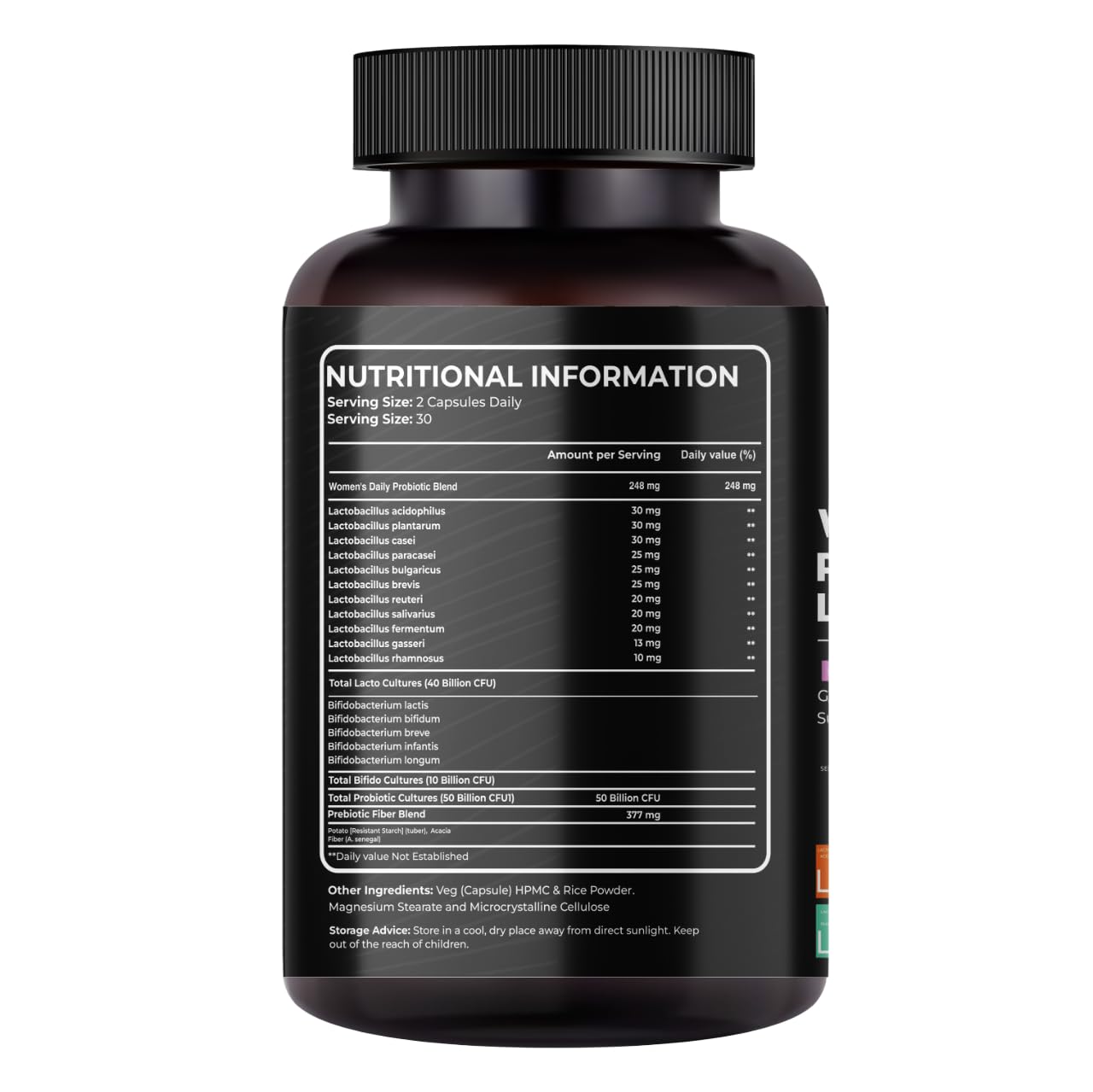 Organic prebiotics included support nourishing gut bacteria