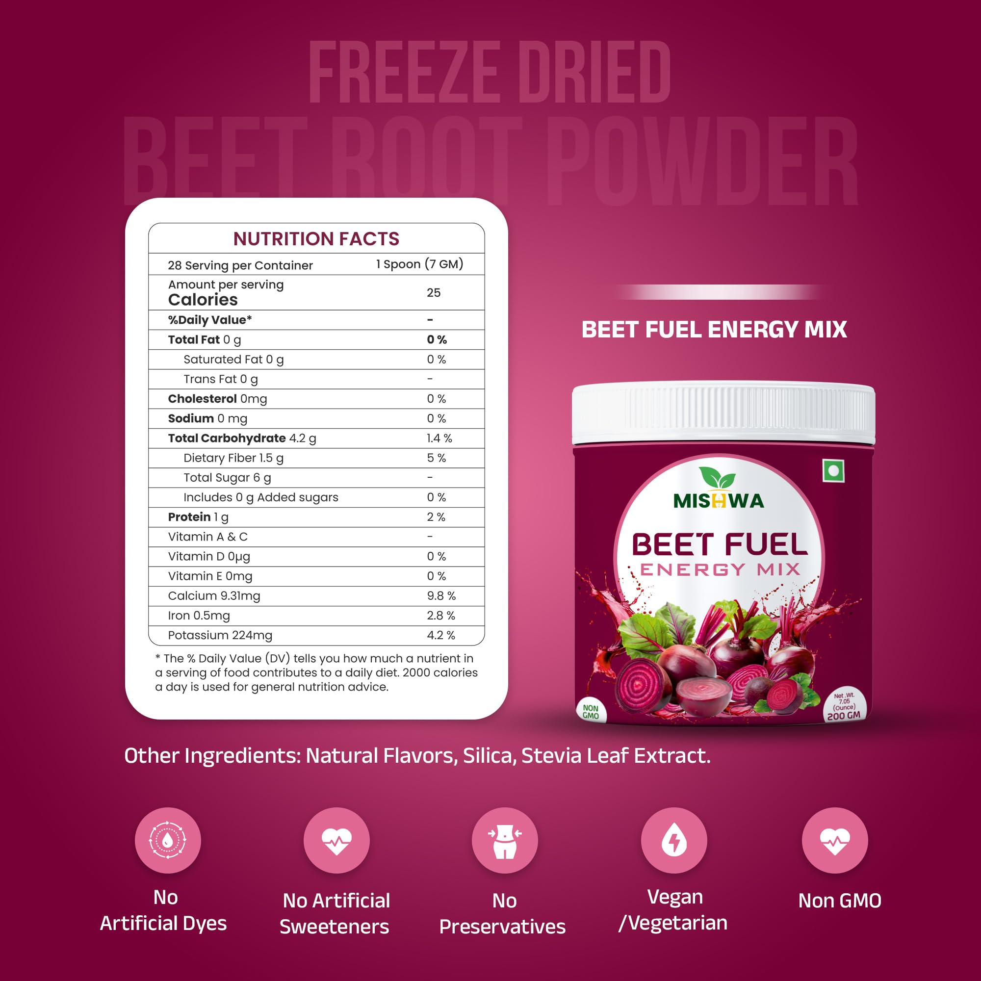 MISHWA Beetroot Powder baking use adds color and nutrients.