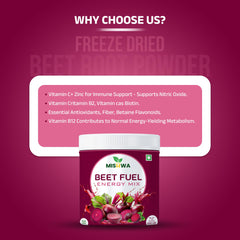 MISHWA Beetroot Powder stirred in water yields ruby drink.