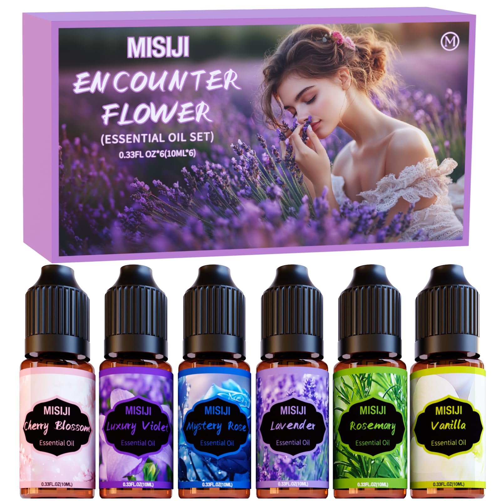 MISIJI Cherry Blossom oil in amber bottle for diffuser use and soft floral ambiance