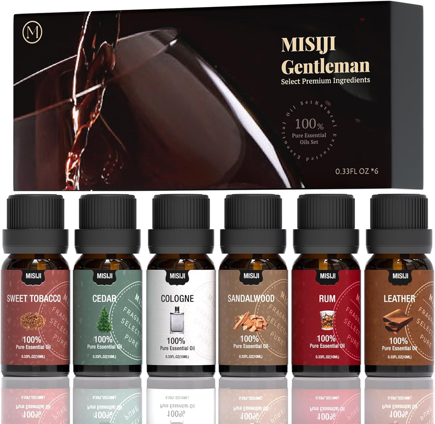 MISIJI essential oil set with six 10ml bottles for diffusing and DIY