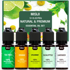 MISIJI lavender essential oil bottle for soothing diffuser sessions.