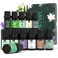 MISIJI Top 12 essential oils set bottle amber glow for diffuser use