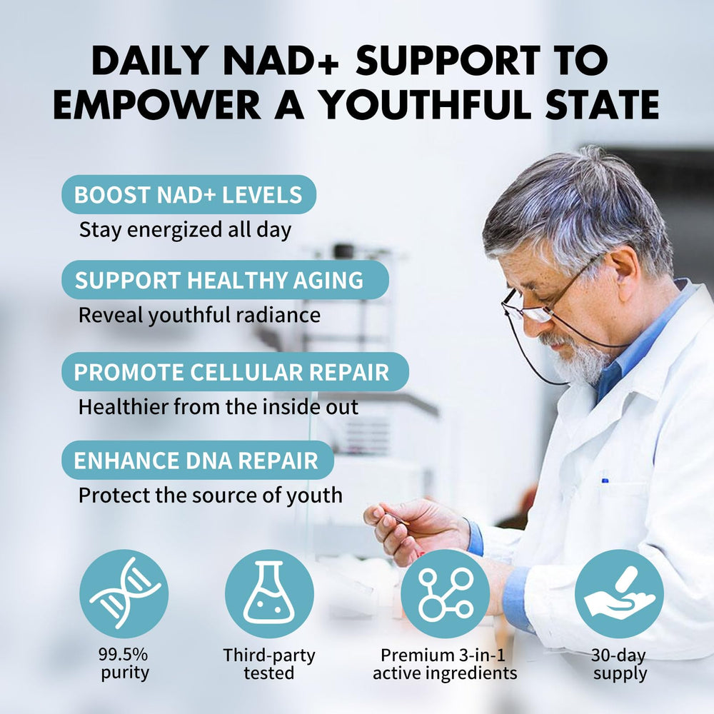 MISS PEP NAD+ daily usage scene with capsules ready for intake