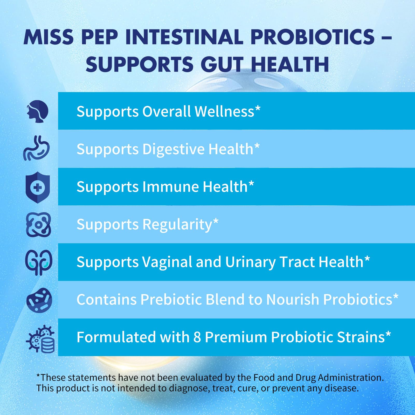 MISS PEP capsules pouring out suitable for easy daily use and travel.