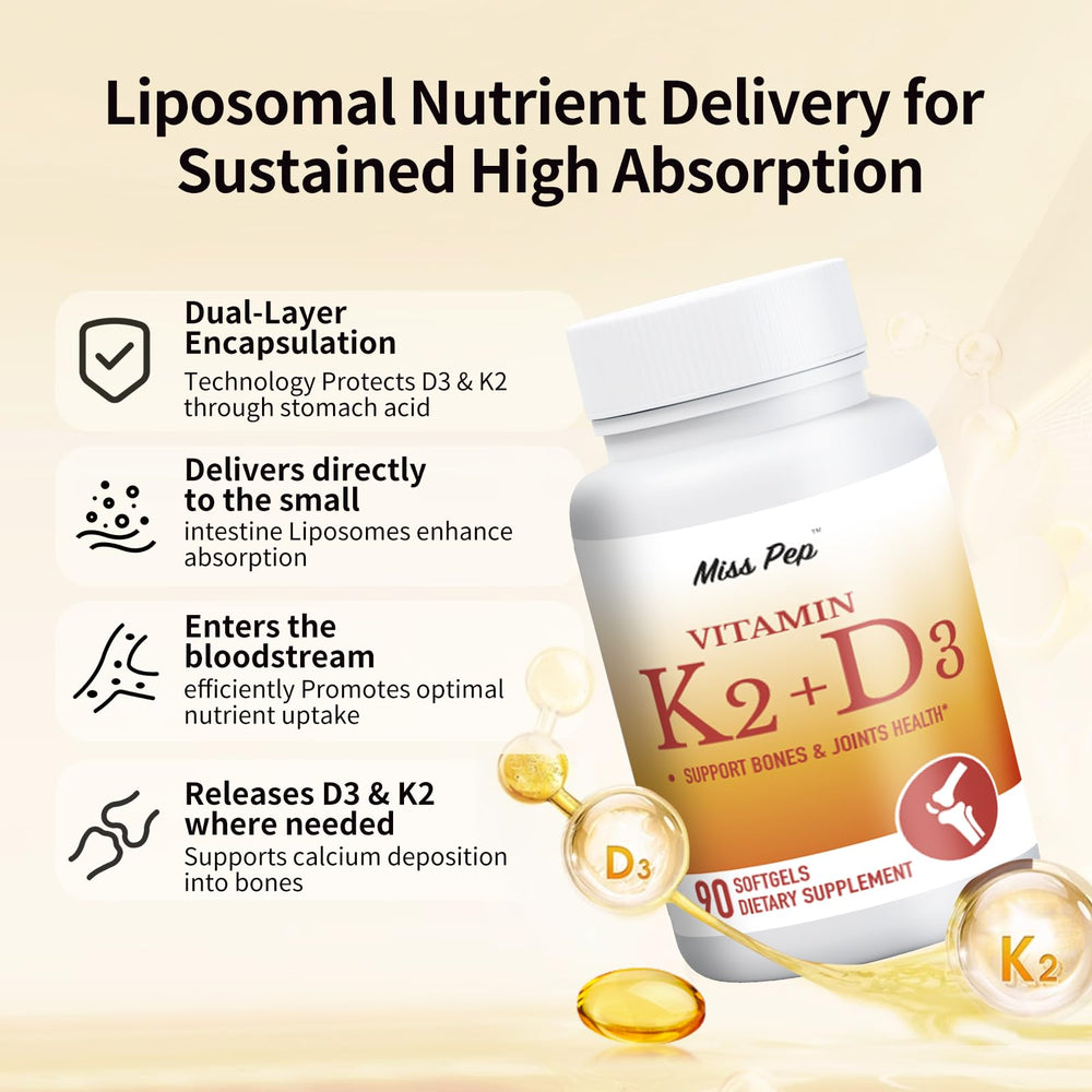 MISS PEP calcium metabolism support aiding bones and teeth with D3 K2 synergy