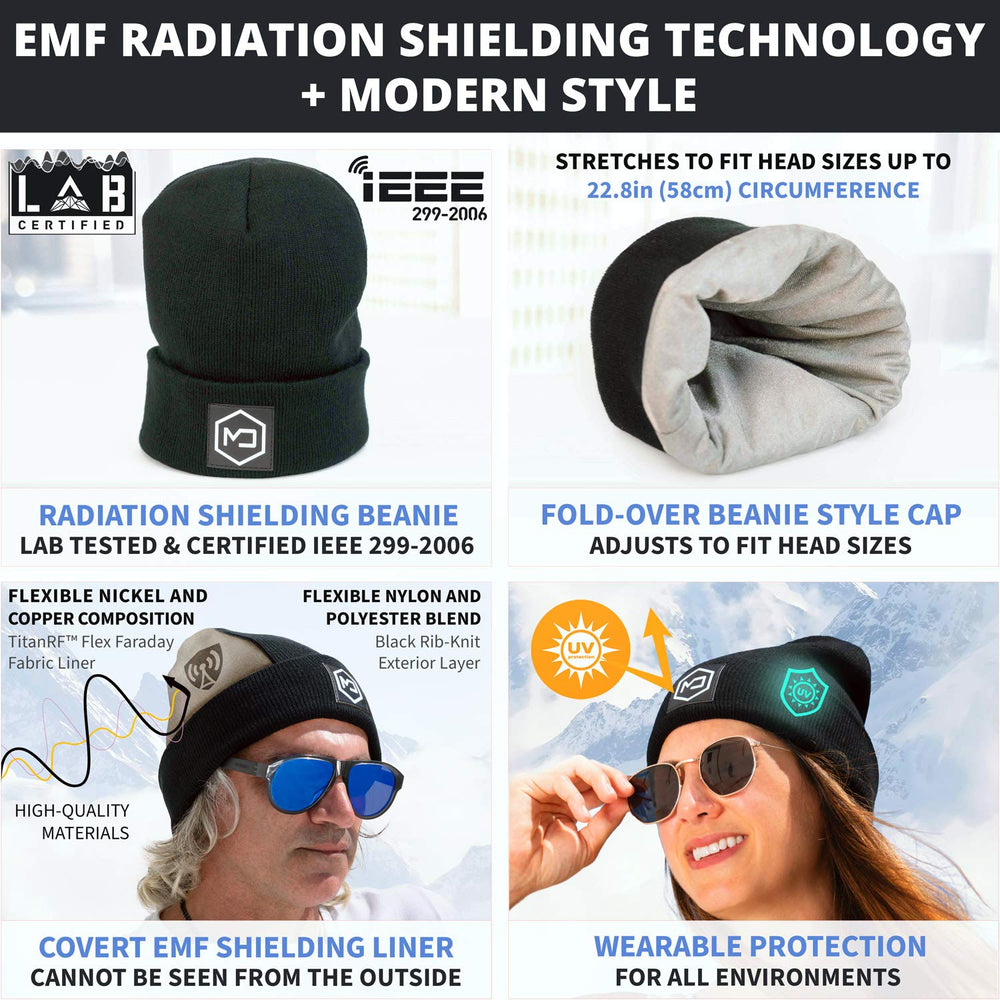 Mission Darkness EMF Blackout Beanie liner closeup reveals the concealed shielding layer beneath.