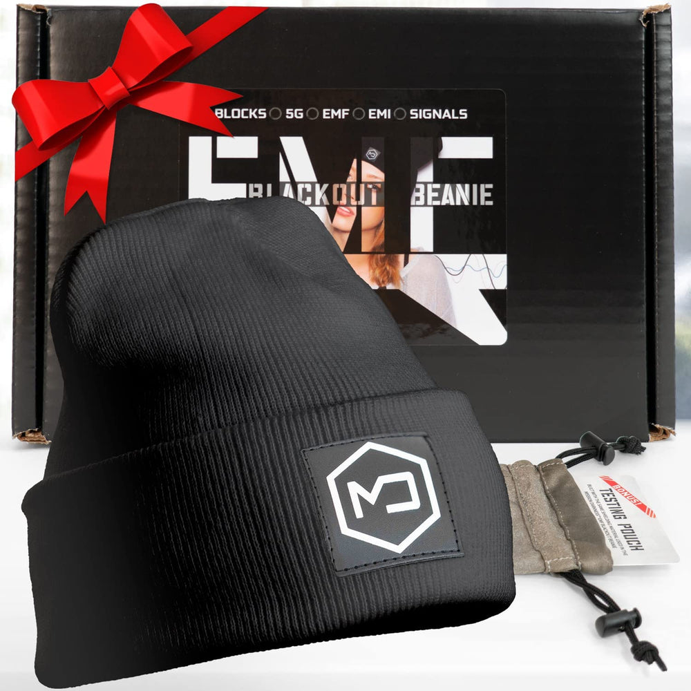 Mission Darkness EMF Blackout Beanie testing pouch included demonstrates shielding concept.