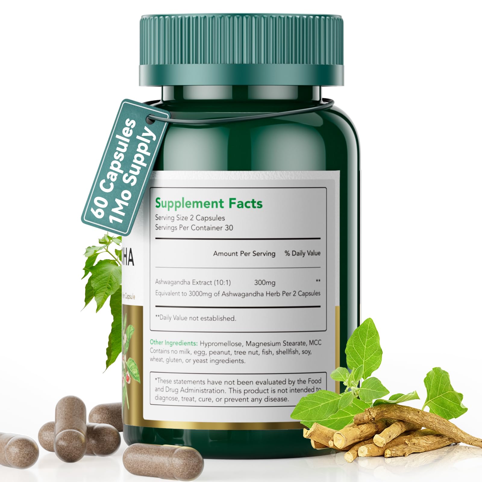 Mission Hill Foods Ashwagandha bottle on a desk ready for daily routine.