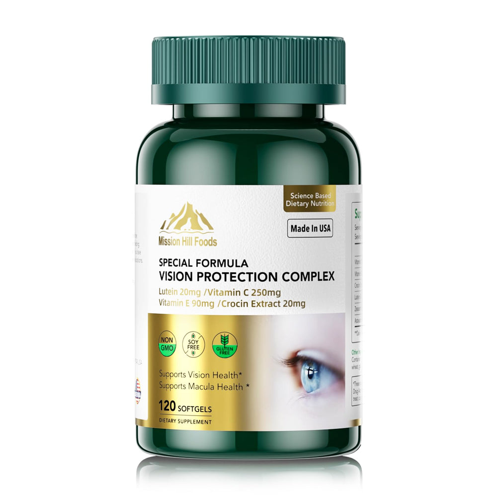 Mission Hill Foods Lutein 20mg bottle front for daily eye support