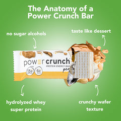 Mission Nutrition Power Crunch Peanut Butter Creme bar, creamy center in a crunchy bar
