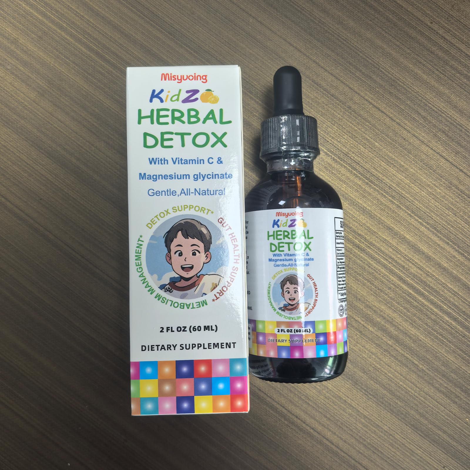 Brand packaging of Misyvoing gut support with 60 ml bottle.