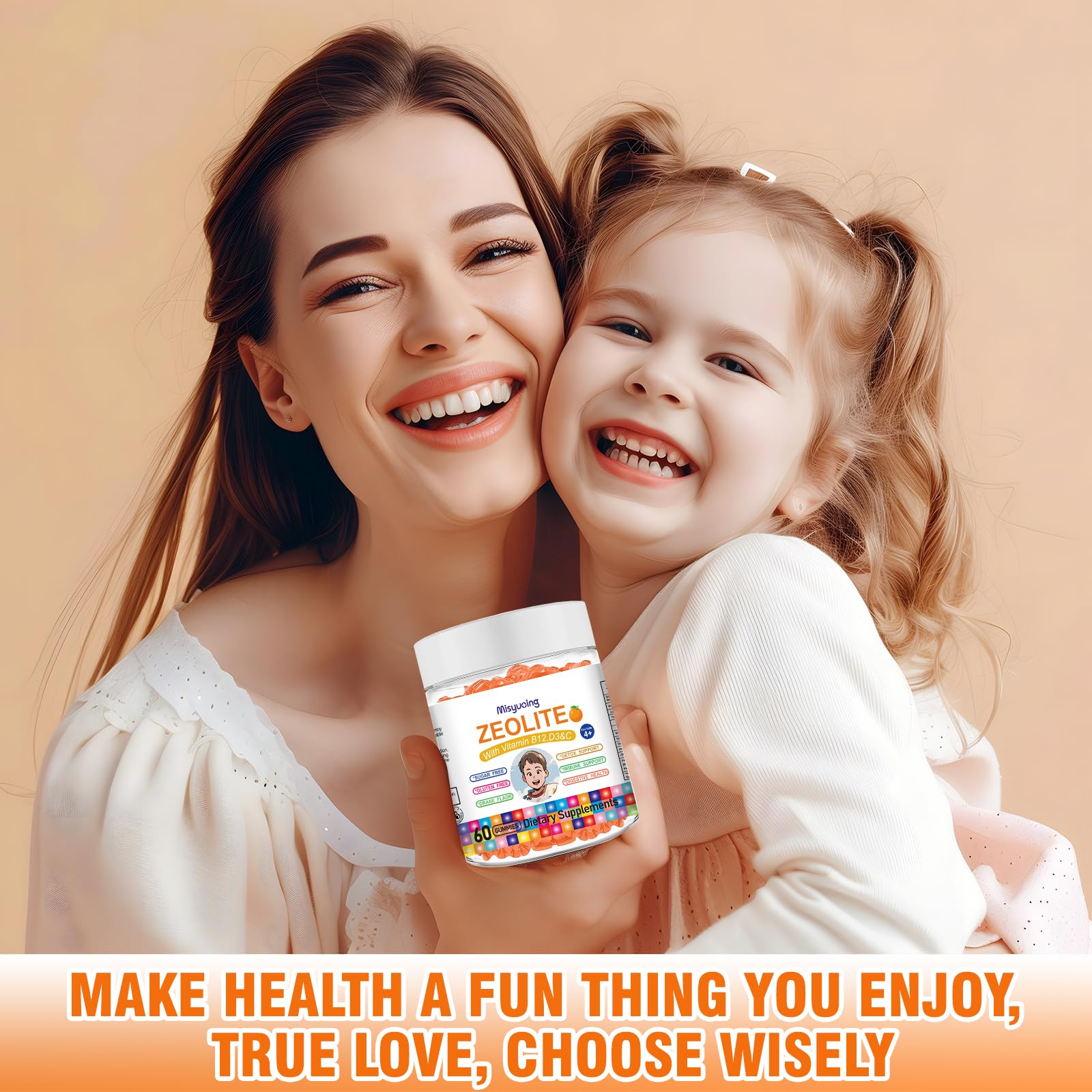 Misyvoing Zeolite ingredients chart detailing minerals and vitamins