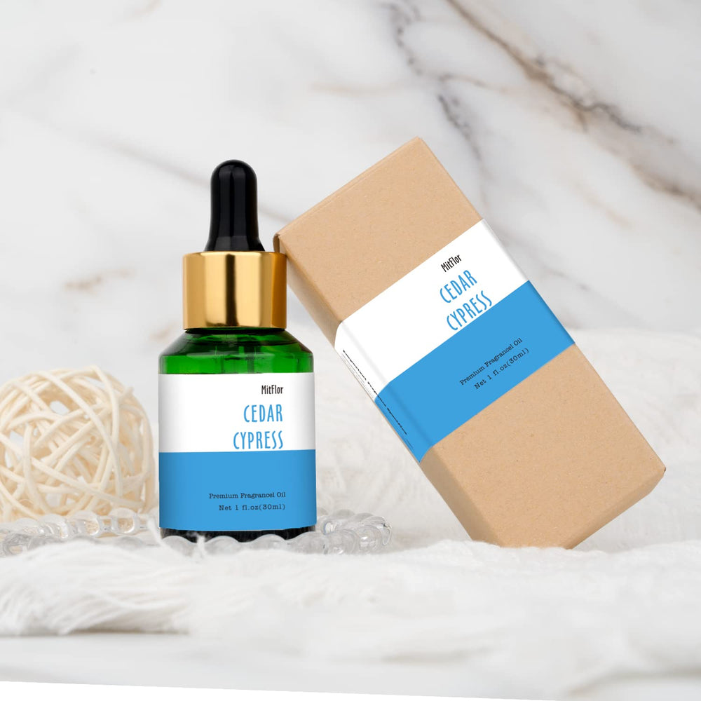 MitFlor Cedar Cypress fragrance oil packaging protects bottle during shipping