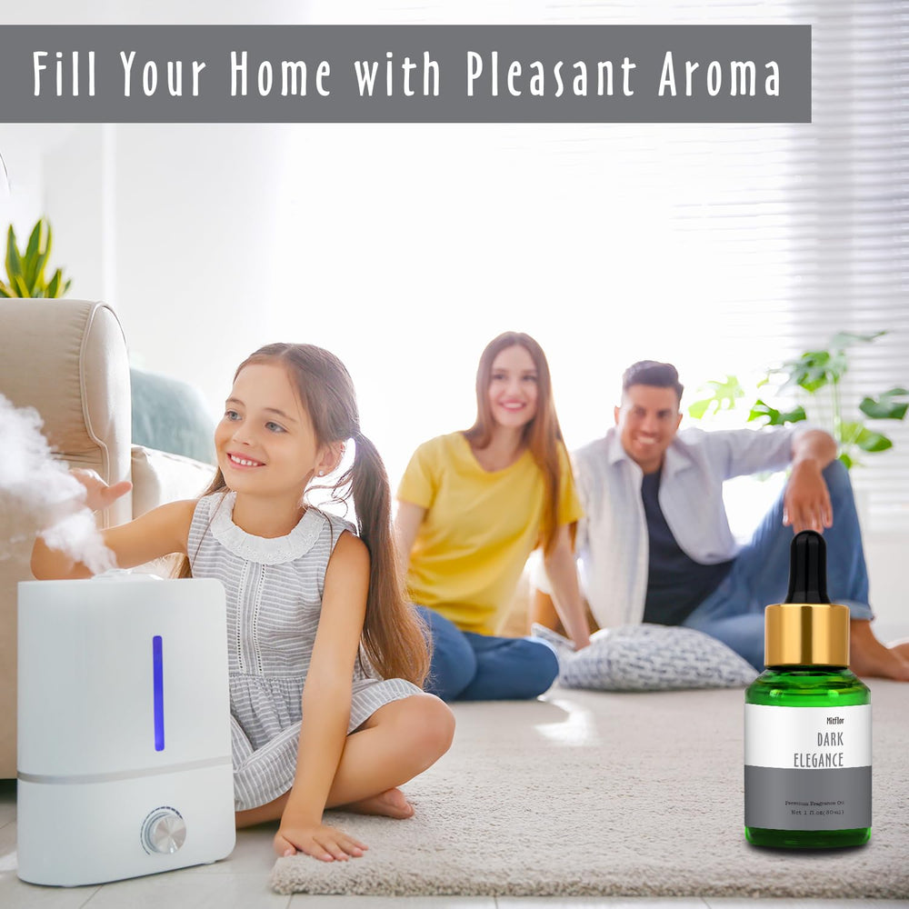 MitFlor Dark Elegance diffuser setup enhancing room ambiance