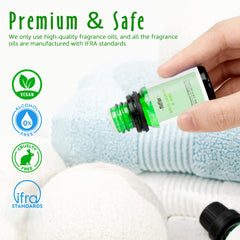 MitFlor oil label close-up showing fragrance name and safety notes