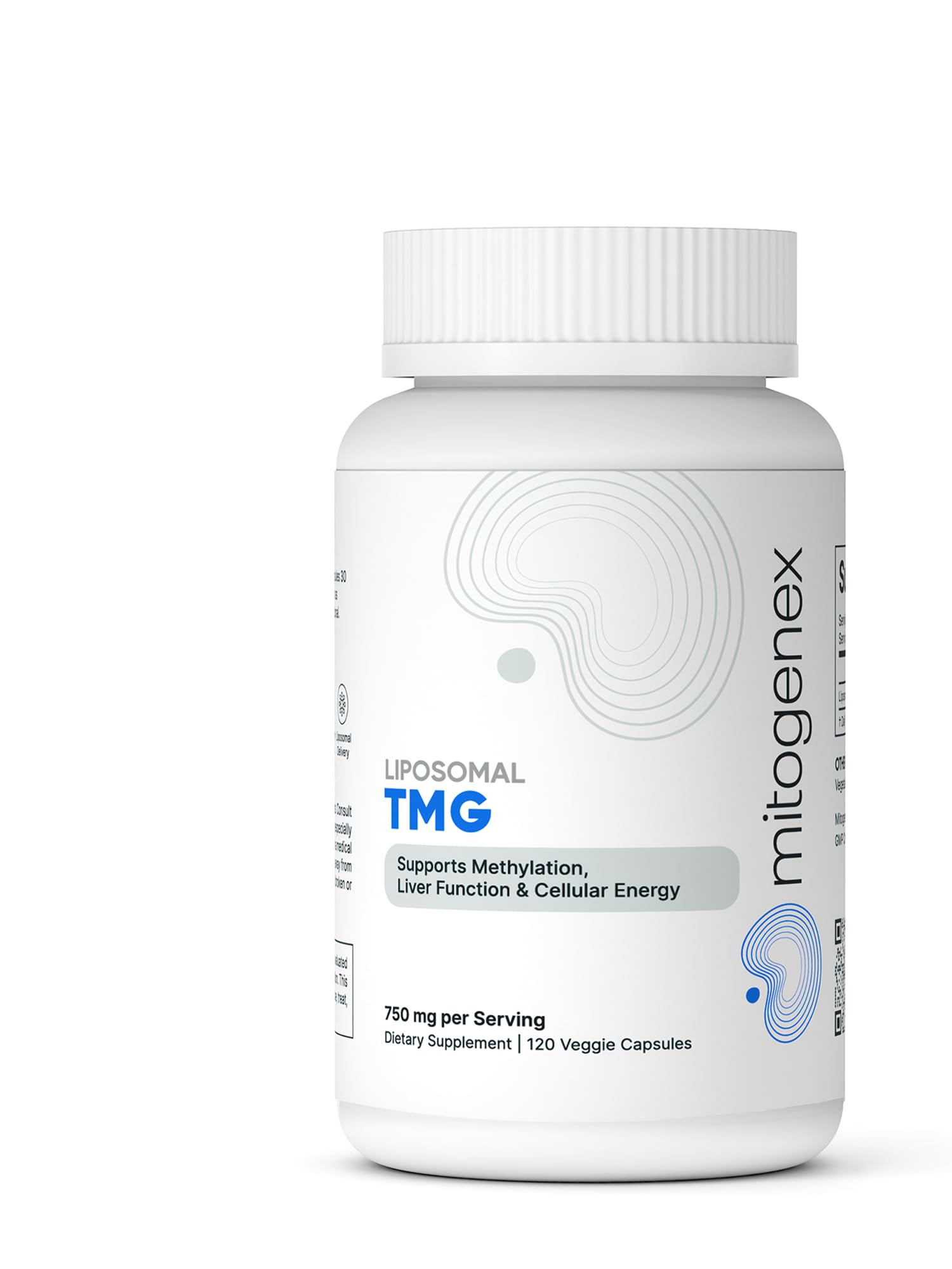 Mitogenex Liposomal TMG bottle for high-absorption daily methylation support.