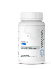 Mitogenex Liposomal TMG bottle for high-absorption daily methylation support.