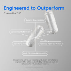 Mitogenex Liposomal TMG label detail with clear dosage information.