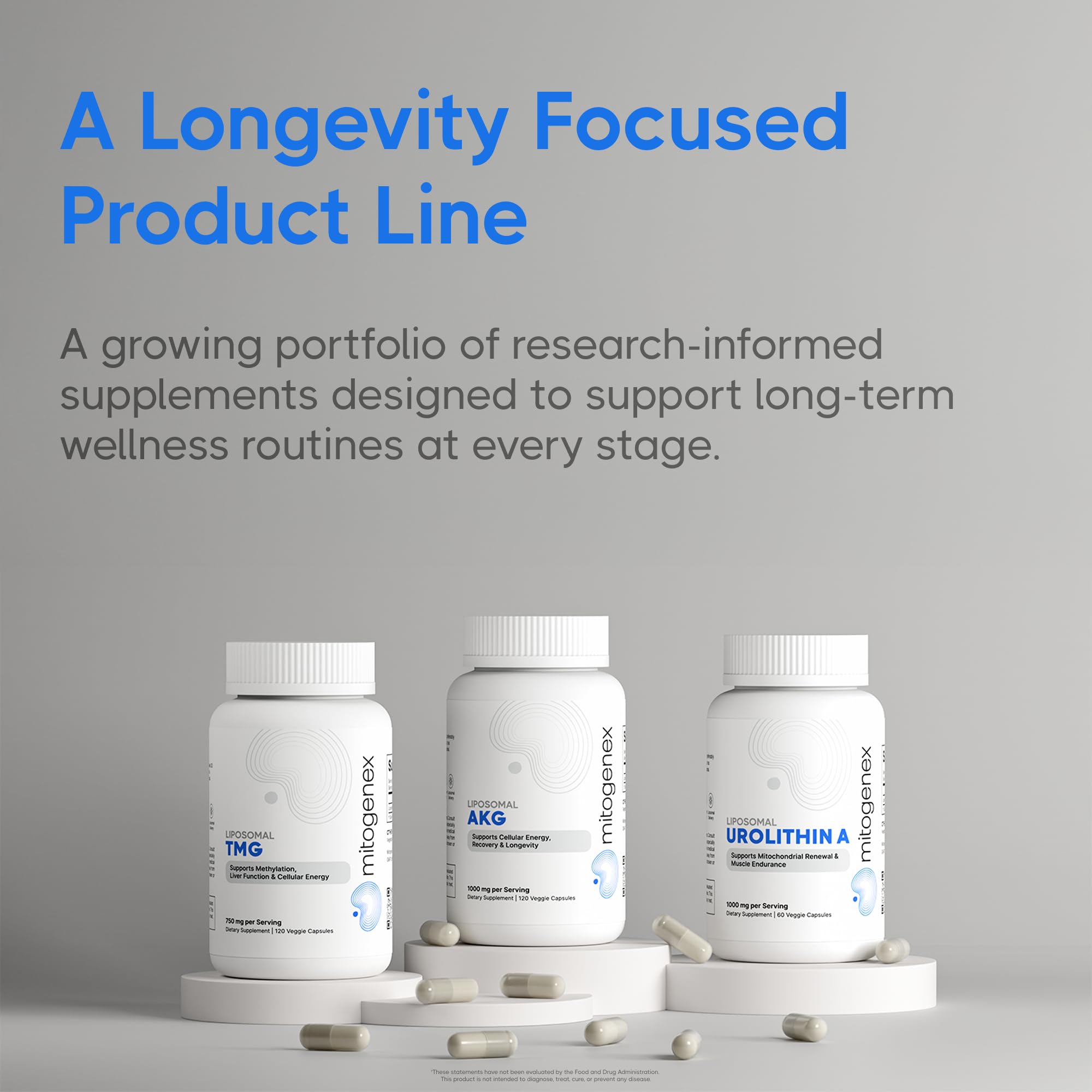 Mitogenex vegan tablets bottle offering long-term botanical support.