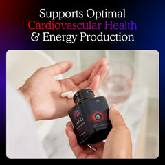 MitoQ +Heart label detail showing essential ingredients.