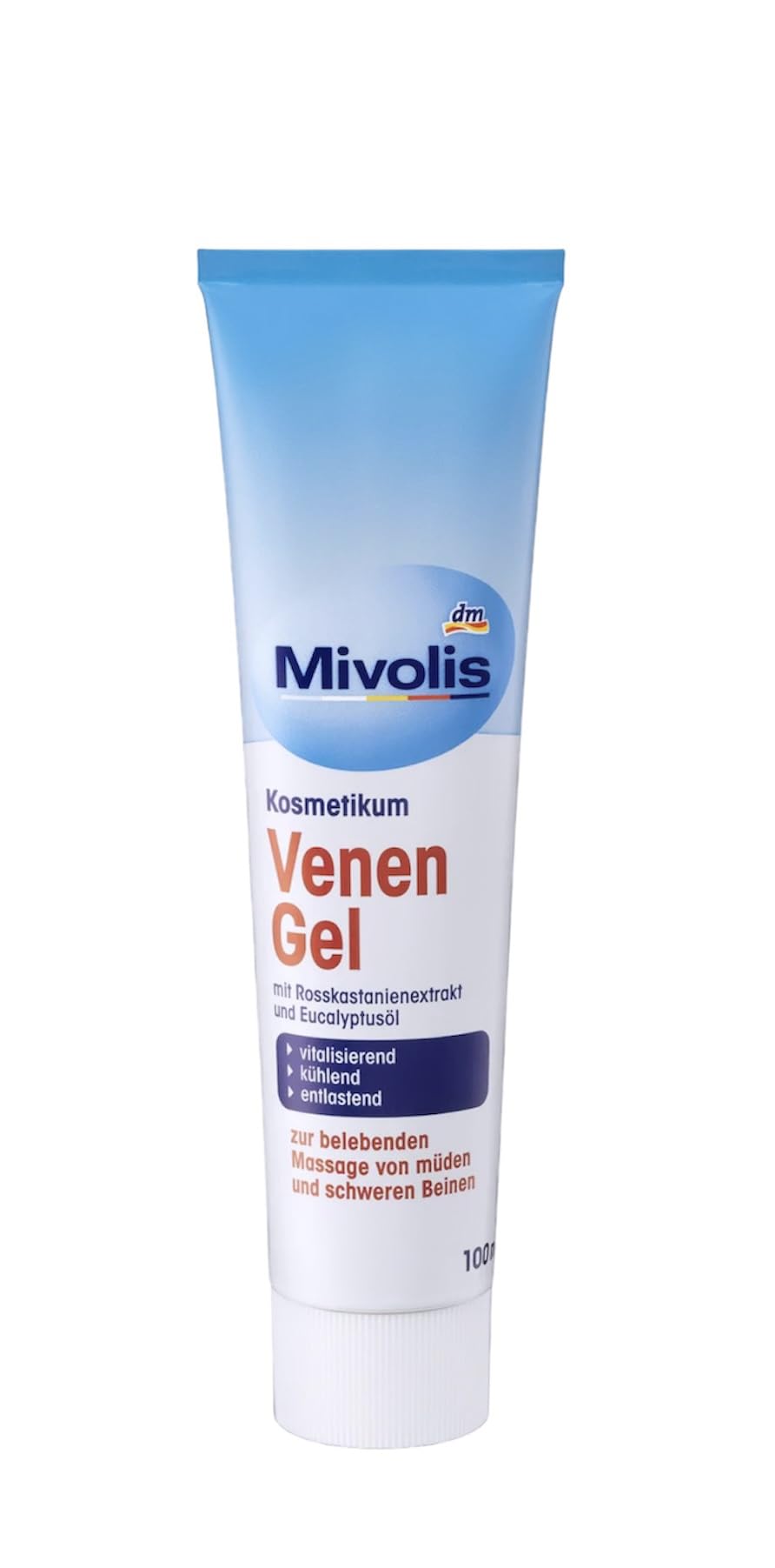 Mivolis Vein Gel packaging and display for easy access.