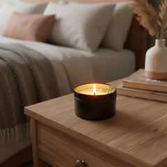 Gift-ready Mivra Zyora travel tin candle packaging.