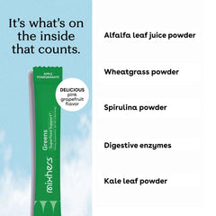Label highlighting digestive enzymes in MIXHERS Hergreens product