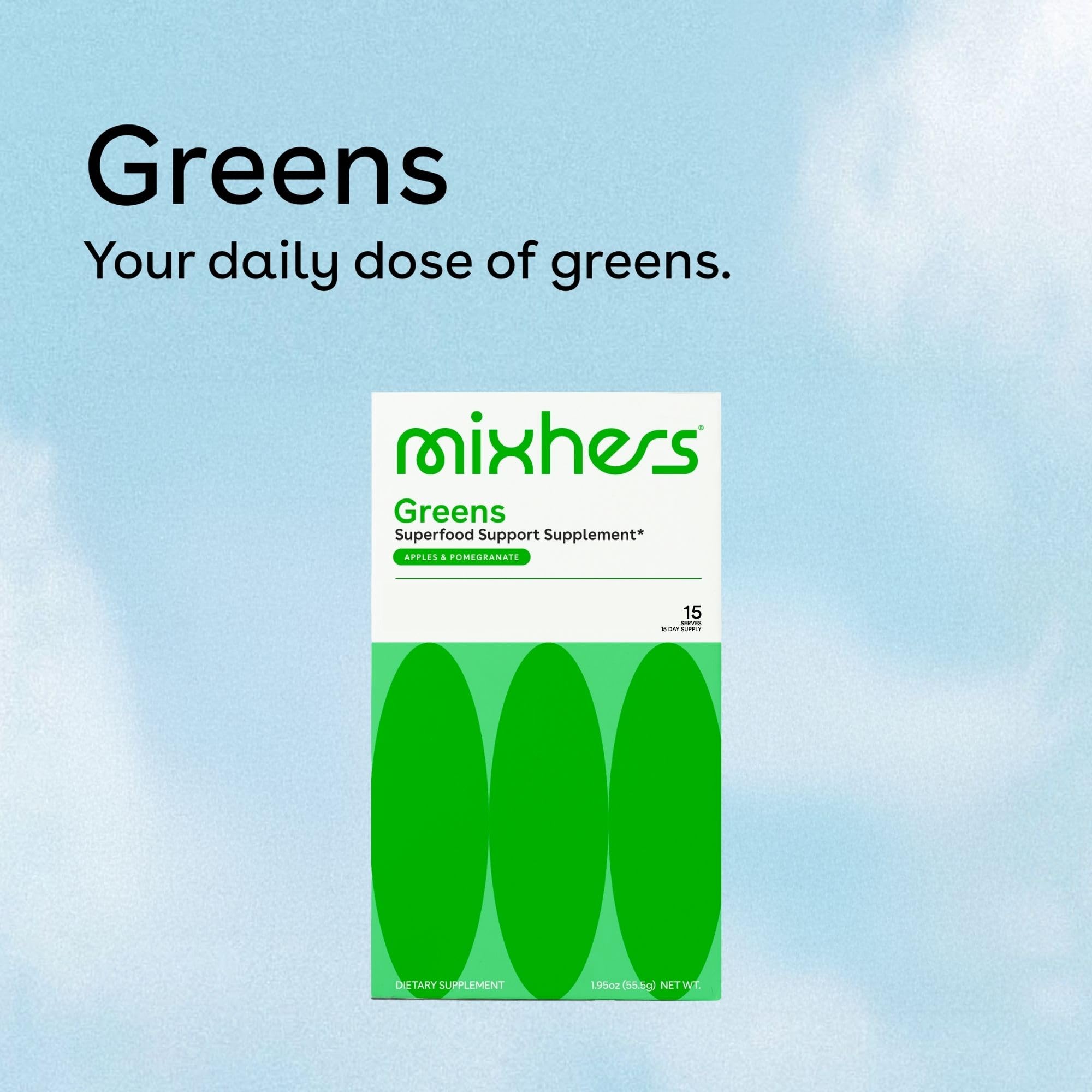 MIXHERS Hergreens kale leaf closeup highlighting nutrient-rich greens