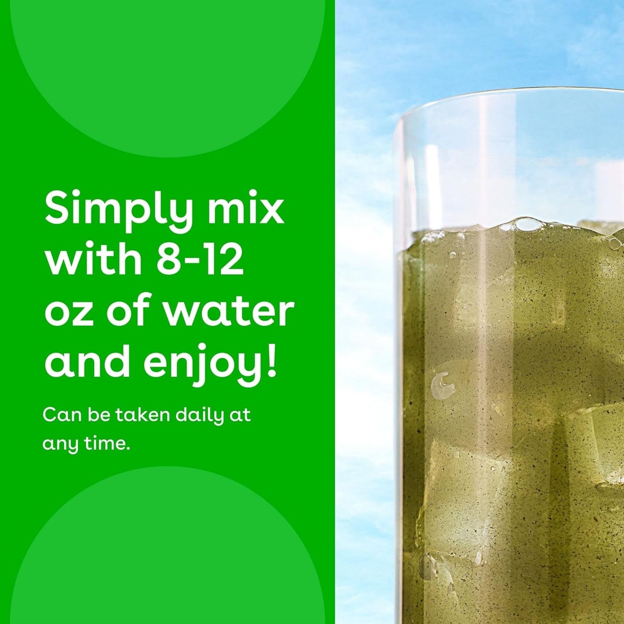 MIXHERS Hergreens being stirred in water for easy mixability