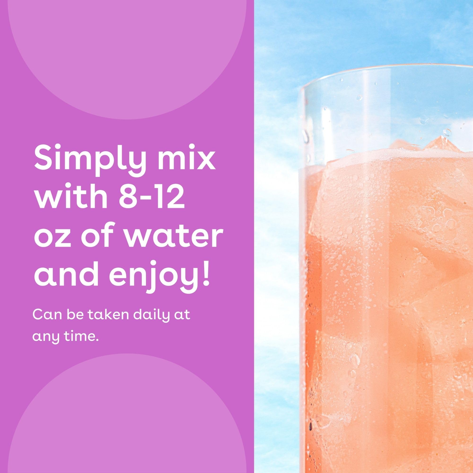 Mixhers Menopause measuring scoop with packets for convenient daily use.