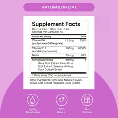 Mixhers Menopause powder dissolving in water for a sugar-free daily routine.