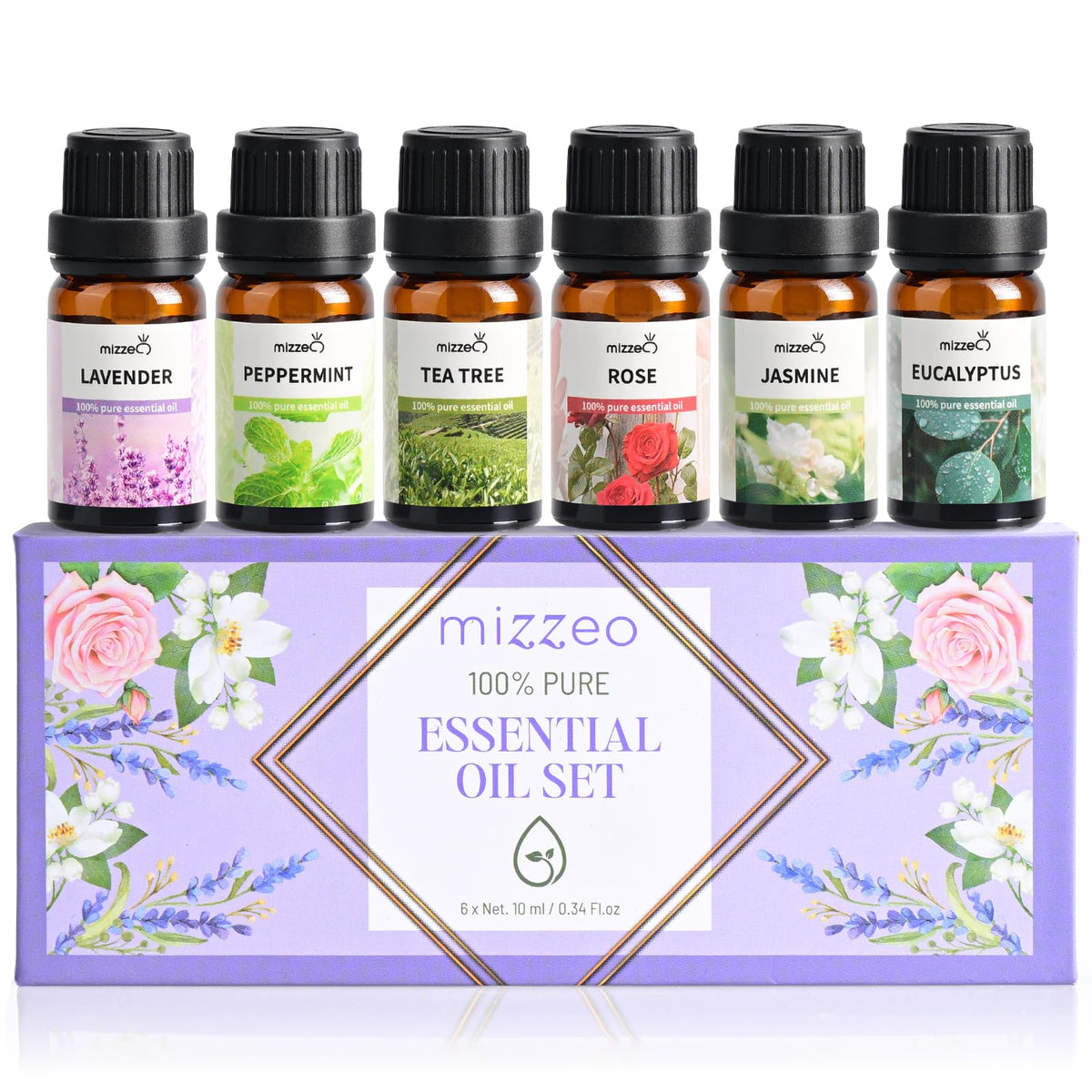 MIZZEO lavender essential oil bottle for calming aromatherapy at home